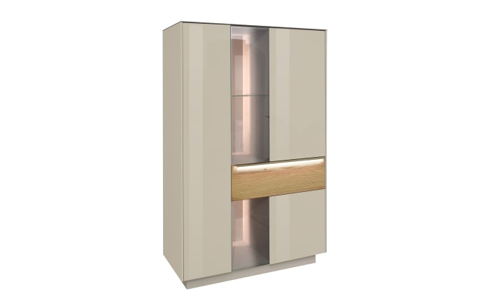 Highboard Nova, kaschmir/Eiche massiv, inkl. Griffbeleuchtung-01