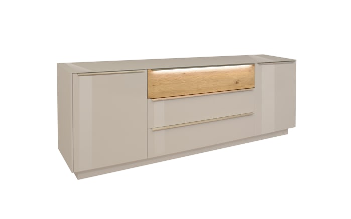 Lowboard Nova, kaschmir/Eiche massiv, inkl. Griffbeleuchtung-01