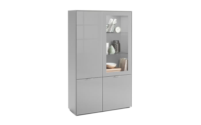 Vitrine Chicago, grau, inkl. Softclose Funktion-01