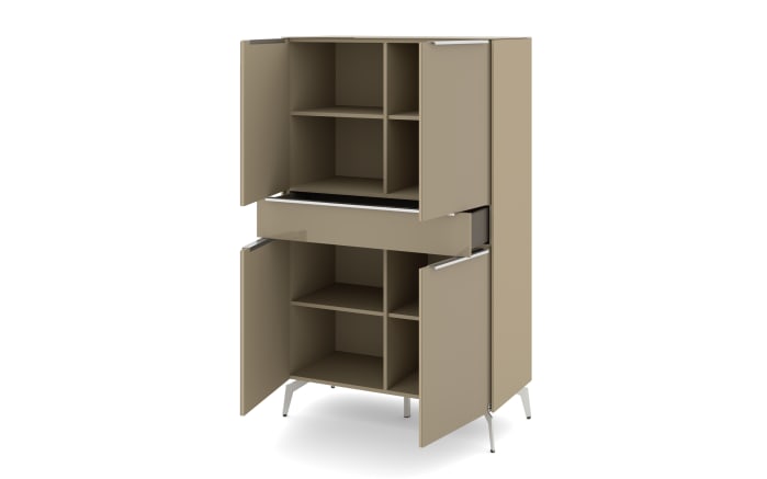 Highboard Reno, taupe/Edelstahl-Nachbildung-06