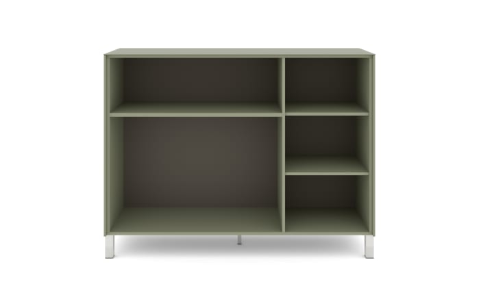 Kommode Reno, olivgrün/Edelstahl-Nachbildung -05