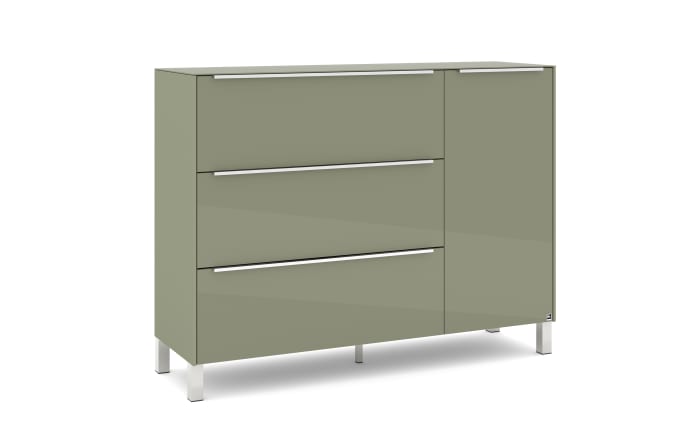 Kommode Reno, olivgrün/Edelstahl-Nachbildung -03