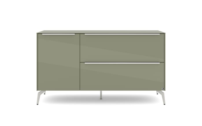 Lowboard Reno, olivgrün/Edelstahl-Nachbildung-02