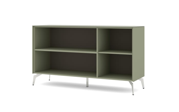 Lowboard Reno, olivgrün/Edelstahl-Nachbildung-05