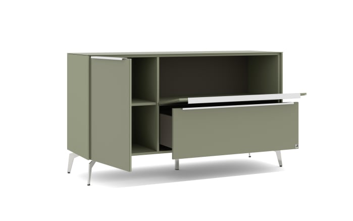 Lowboard Reno, olivgrün/Edelstahl-Nachbildung-08