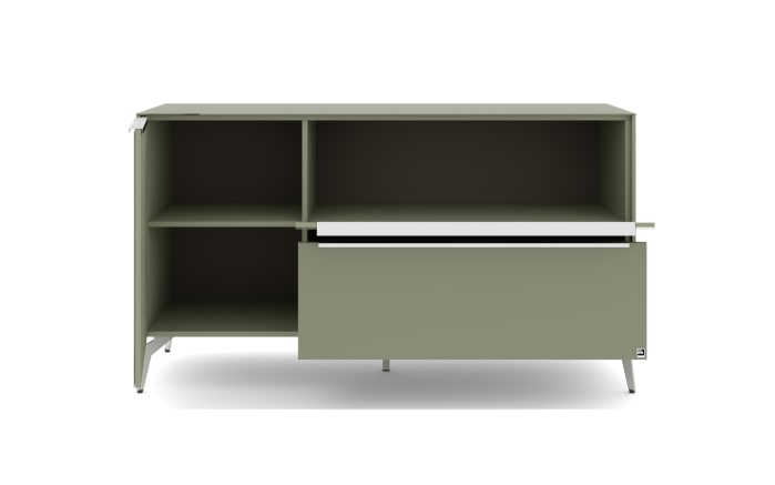 Lowboard Reno, olivgrün/Edelstahl-Nachbildung-09