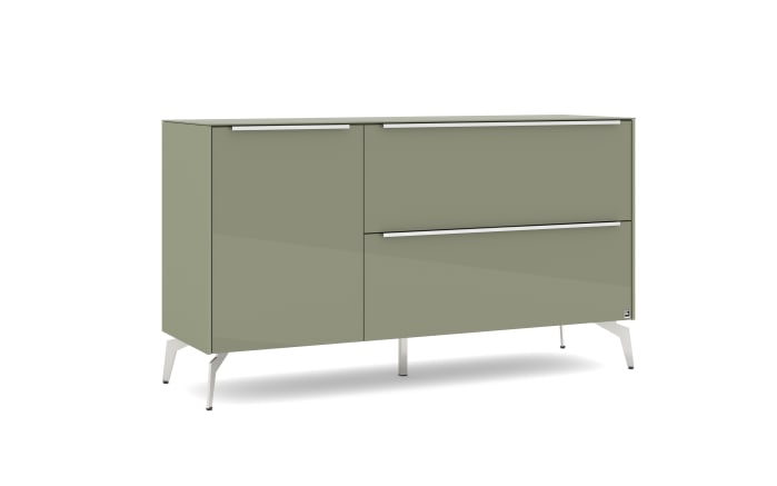 Lowboard Reno, olivgrün/Edelstahl-Nachbildung-03