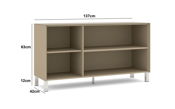 Lowboard Reno, taupe/Edelstahl-Nachbildung-03
