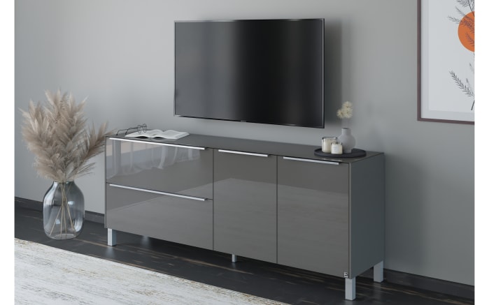 Lowboard Reno, anthrazit/Edelstahl-Nachbildung-10