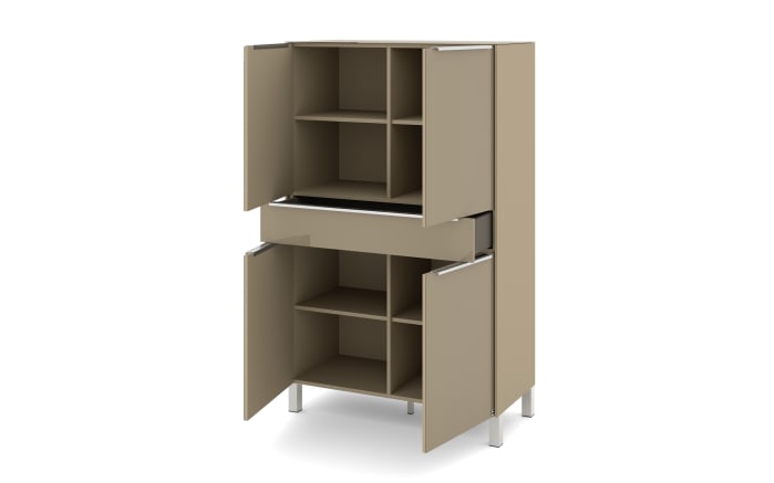 Highboard Reno, taupe/Edelstahl-Nachbildung-07