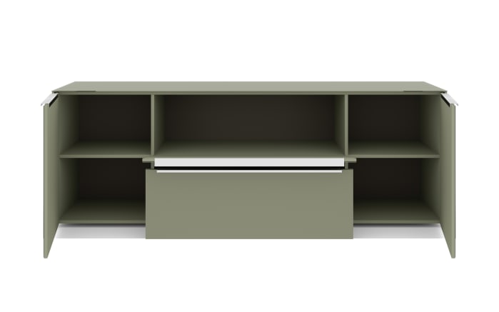 Lowboard Reno, olivgrün/Edelstahl-Nachbildung-08