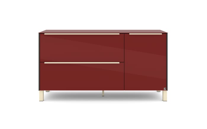 Lowboard Reno, bordeauxrot/Edelstahl-Nachbildung-02