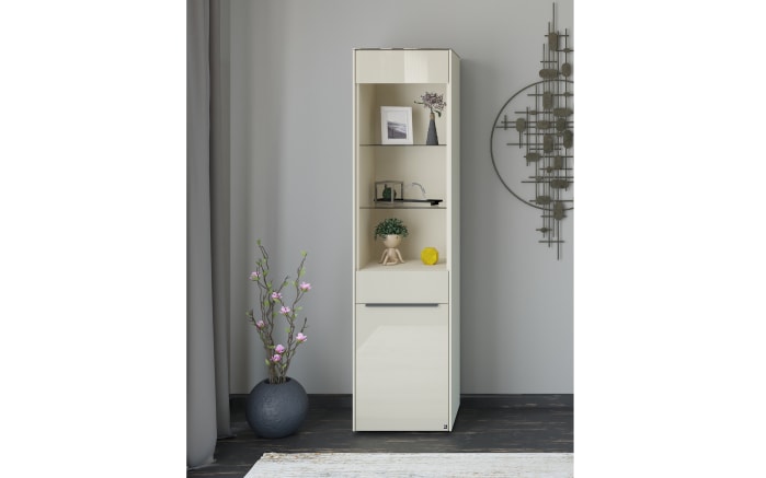 Standvitrine Reno, kaschmir/graphit-09