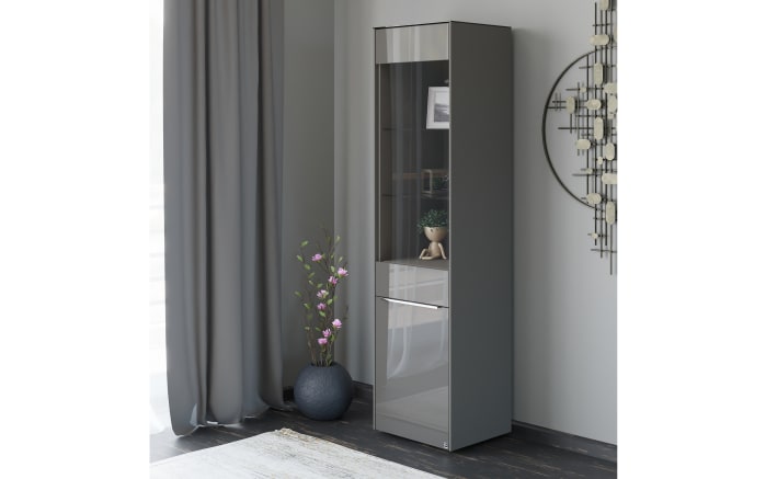 Standvitrine Reno, anthrazit/Edelstahl-Nachbildung-08