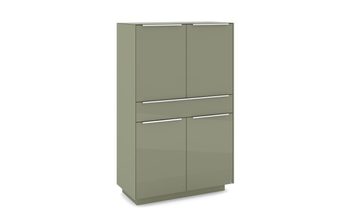 Highboard Reno, olivgrün/Edelstahl-Nachbildung-03