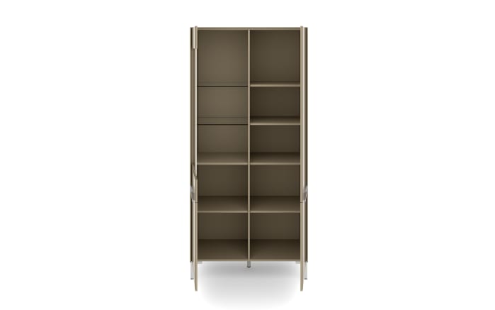 Vitrinenschrank Reno, taupe/Edelstahl-Nachbildung-06