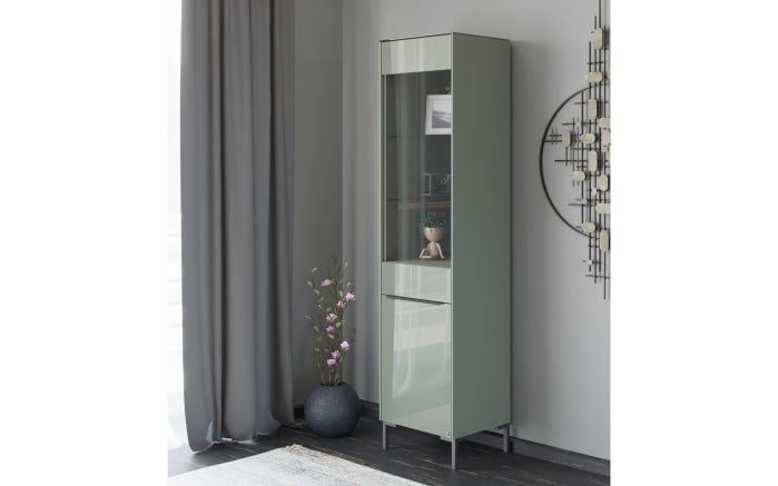 Standvitrine Reno, olivgrün/graphit-10
