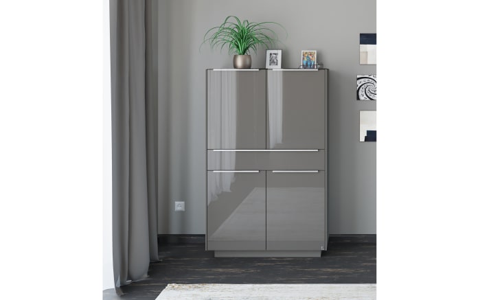 Highboard Reno, anthrazit/Edelstahl-Nachbildung-10