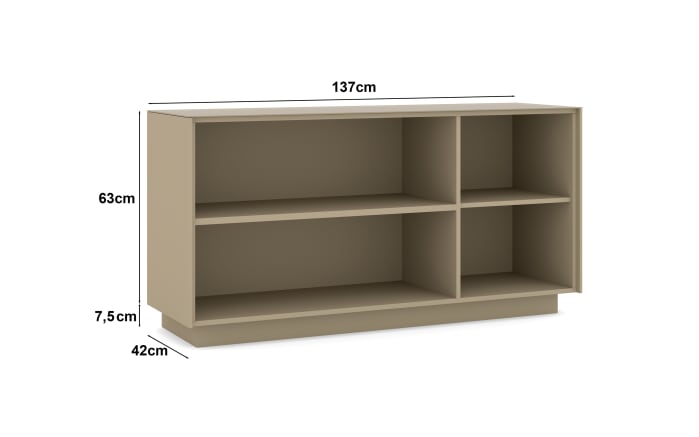 Lowboard Reno, taupe/Edelstahl-Nachbildung-04
