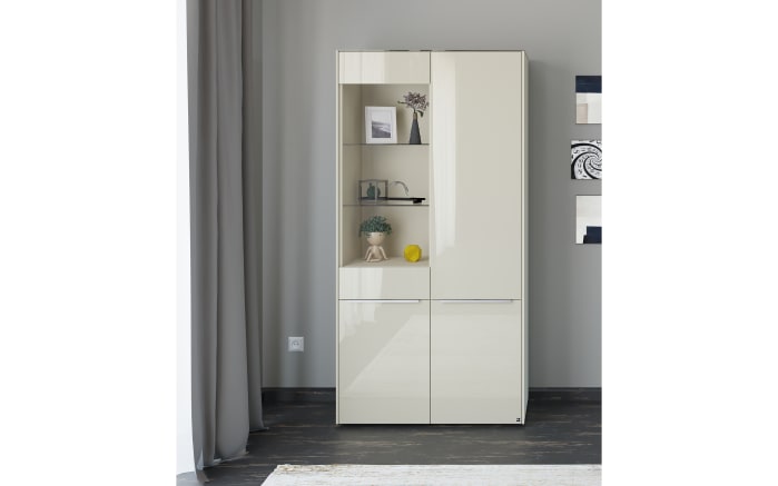 Vitrinenschrank Reno, kaschmir/Edelstahl-Nachbildung-08