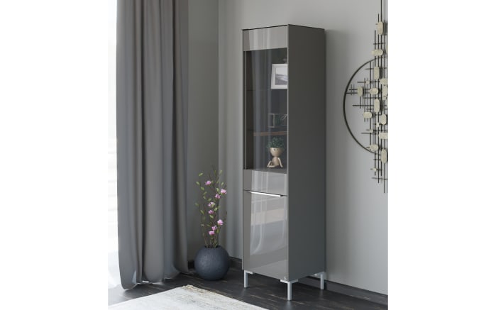 Standvitrine Reno, anthrazit/Edelstahl-Nachbildung-09