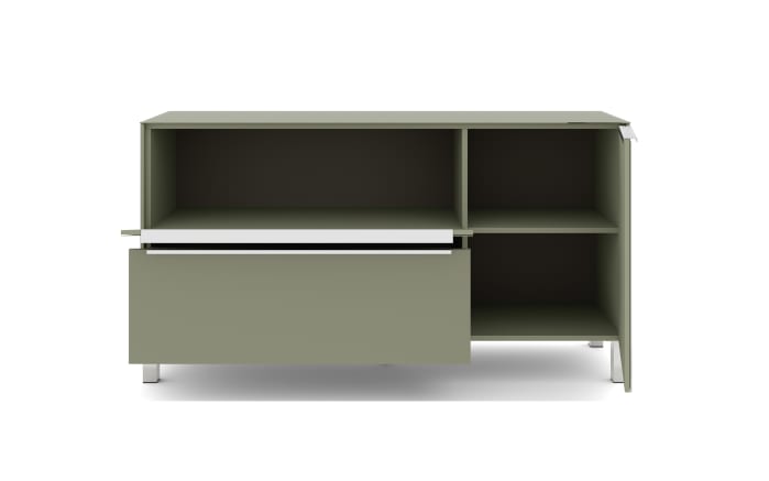 Lowboard Reno, olivgrün/Edelstahl-Nachbildung-08
