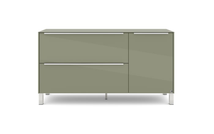 Lowboard Reno, olivgrün/Edelstahl-Nachbildung-02