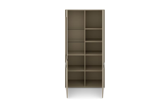 Vitrinenschrank Reno, taupe/Edelstahl-Nachbildung-07