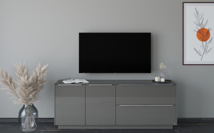 Lowboard Reno, anthrazit/Edelstahl-09