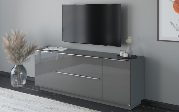 Lowboard Reno, anthrazit/Edelstahl-10