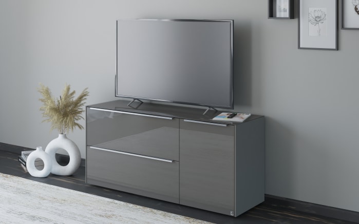 Lowboard Reno, anthrazit/Edelstahl-Nachbildung-10