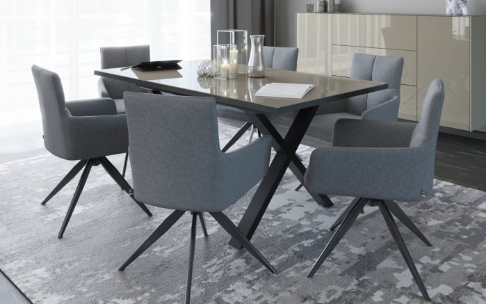 Esstisch Reno, taupe/schwarz, inkl. Synchronauszug-02