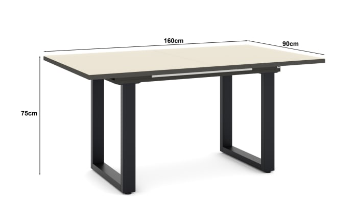 Esstisch Reno, kaschmir/schwarz, inkl. Synchronauszug-05
