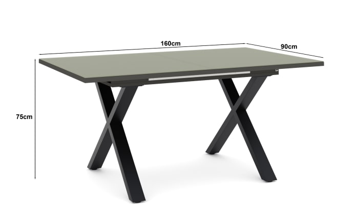Esstisch Reno, olivgrün/schwarz, inkl. Synchronauszug-05