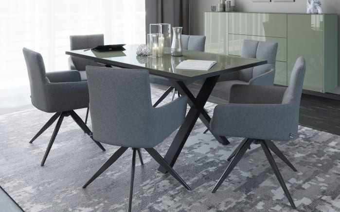 Esstisch Reno, olivgrün/schwarz, inkl. Synchronauszug-02