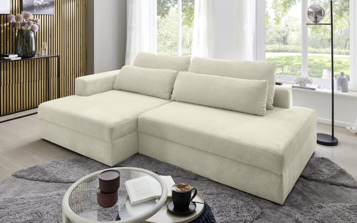 Wohnlandschaft Splash, creme, Ottomane links, inkl. Funktionen-01