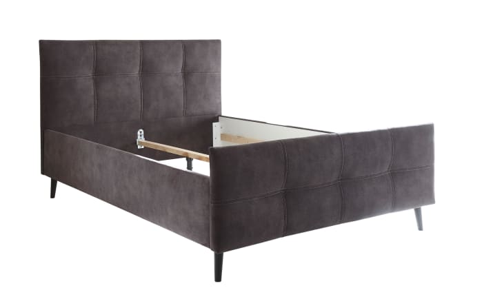 Polsterbett Yaron F in espresso, mit sehr aufwändiger Steppung, Liegefläche ca. 140 x 200 cm-01