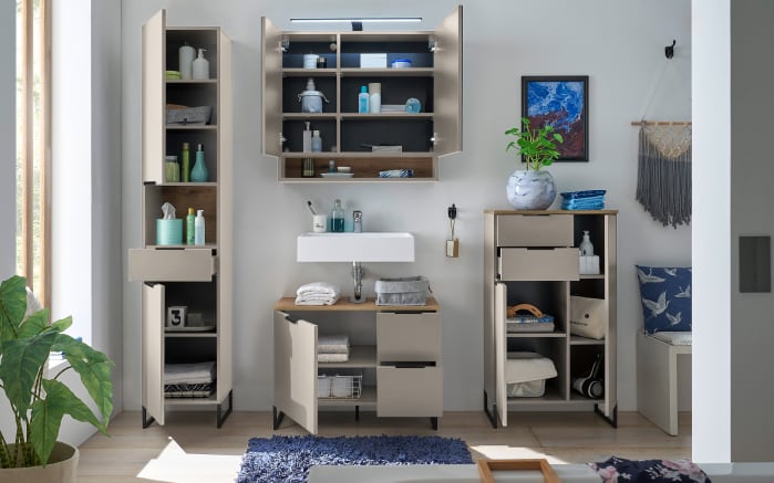 Hochschrank Denver, kaschmir/schwarz-06