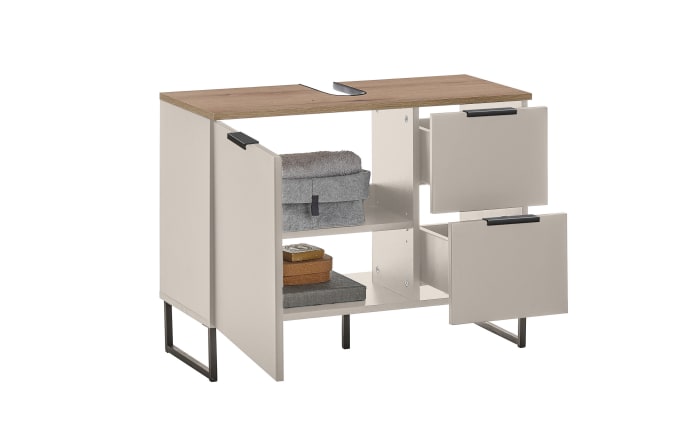 Waschbeckenunterschrank Denver, kaschmir/schwarz-04