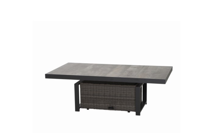 Lifttisch Corido, Gardino Geflecht Charcoal grey, Keramik washed grey, Länge ca. 160 cm-03