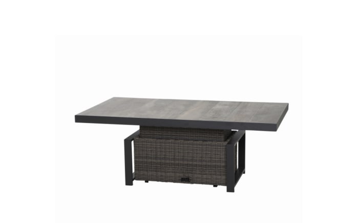 Lifttisch Corido, Gardino Geflecht Charcoal grey, Keramik washed grey, Länge ca. 160 cm-04