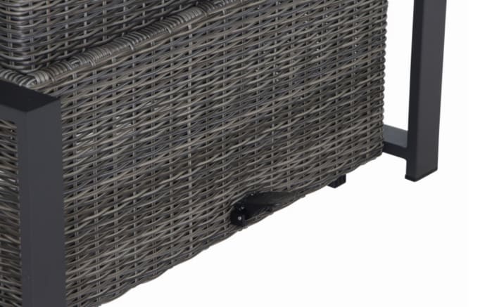 Lifttisch Corido, Gardino Geflecht Charcoal grey, Keramik washed grey, Länge ca. 160 cm-10