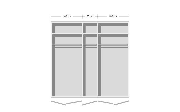 Drehtürenkleiderschrank Landhausstil, anthrazit matt, 253 x 236  cm-02