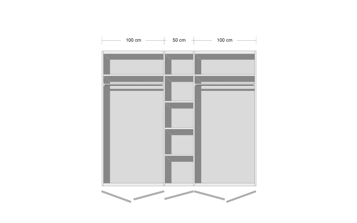 Drehtürenschrank Basel, weiß/Anderson Pine, 256 x 226 cm-02