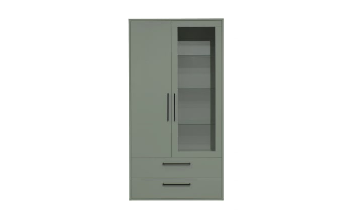 Vitrinenschrank Lindos, pine green, inkl. Softclose Funktion-01