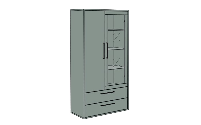 Vitrinenschrank Lindos, pine green, inkl. Softclose Funktion-03