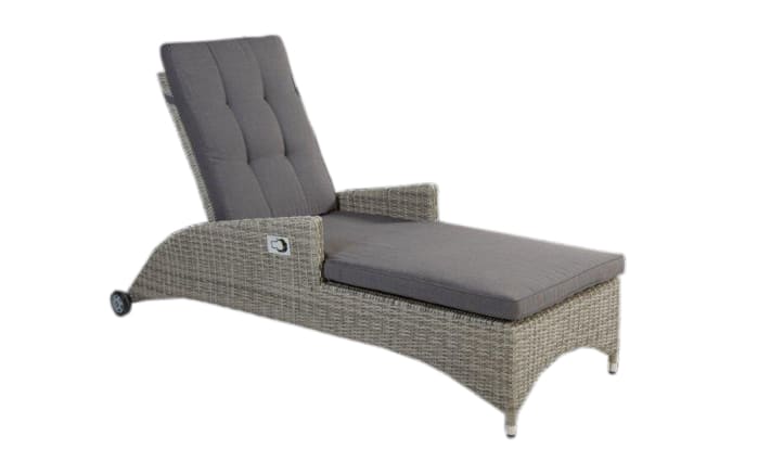 Garten-Sonnenliege Bilbao, Geflecht Polyrattan stone grey