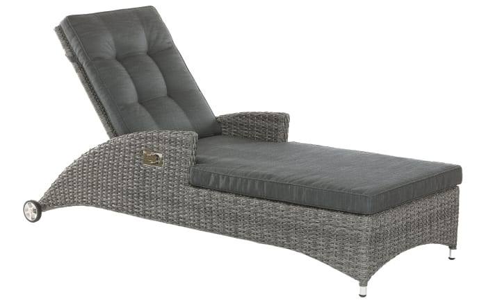 Garten-Sonnenliege Barcelona, Geflecht Polyrattan grey-mix-01
