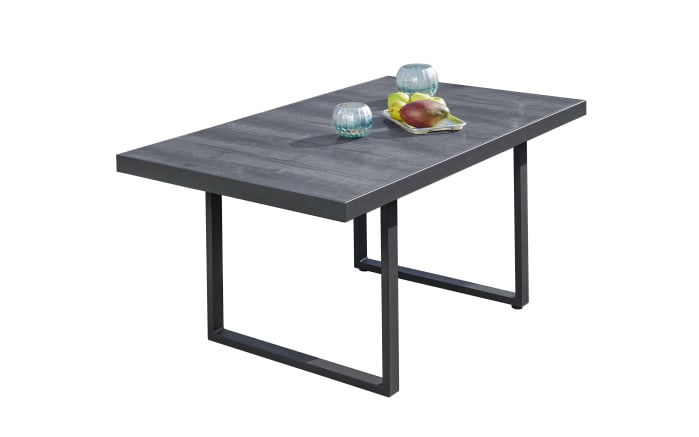 Garten-Couchtisch Bern/Keramo, Aluminiumgestell in grau, Platte Keramik in Holz-Nachbildung grau-01