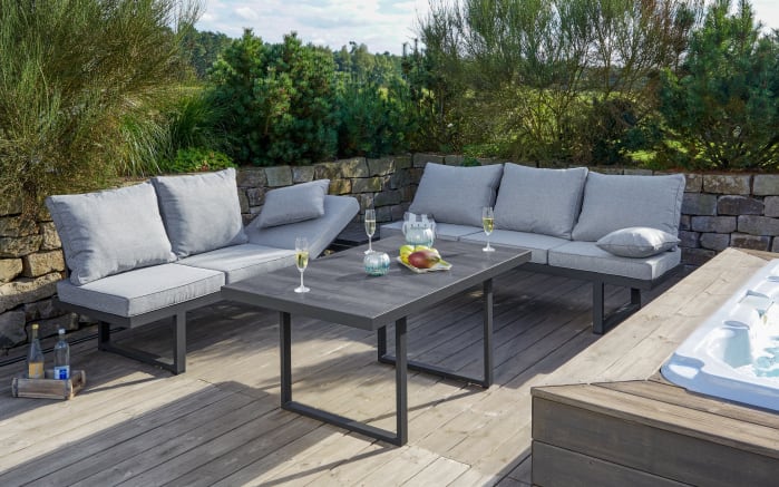 Garten-Couchtisch Bern/Keramo, Aluminiumgestell in grau, Platte Keramik in Holz-Nachbildung grau-02